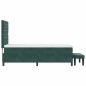 vidaXL Letto Box Spring con Materasso & Panchina Verde Scuro 90x190 cm Velluto vidaXL Letto Box Spring con Materasso & Panchina Verde Scuro 90x190 cm Velluto