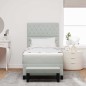 vidaXL Letto a Molle con Materasso & Panchina Grigio Chiaro 90x200 cm Velluto vidaXL Letto a Molle con Materasso & Panchina Grigio Chiaro 90x200 cm Velluto