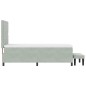 vidaXL Letto a Molle con Materasso & Panchina Grigio Chiaro 90x200 cm Velluto vidaXL Letto a Molle con Materasso & Panchina Grigio Chiaro 90x200 cm Velluto