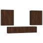 Set Mobili Porta TV 6 pz Rovere Marrone in Legno Multistrato Set Mobili Porta TV 6 pz Rovere Marrone in Legno Multistrato
