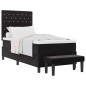 vidaXL Letto con Box Spring con Materasso e Panchina Nero 100x200 cm Velluto vidaXL Letto con Box Spring con Materasso e Panchina Nero 100x200 cm Velluto