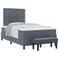 vidaXL Letto a Box Spring con Materasso e Panca Grigio Scuro 120x190 cm Velluto