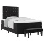 vidaXL Box Spring Bed con Materasso & Panchina Nero 120x190 cm Velluto vidaXL Box Spring Bed con Materasso & Panchina Nero 120x190 cm Velluto