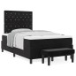 vidaXL Box Spring Bed con Materasso & Panchina Nero 120x190 cm Velluto vidaXL Box Spring Bed con Materasso & Panchina Nero 120x190 cm Velluto