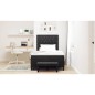 vidaXL Box Spring Bed con Materasso & Panchina Nero 120x190 cm Velluto vidaXL Box Spring Bed con Materasso & Panchina Nero 120x190 cm Velluto