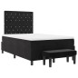 vidaXL Box Spring Bed con Materasso & Panchina Nero 120x190 cm Velluto vidaXL Box Spring Bed con Materasso & Panchina Nero 120x190 cm Velluto