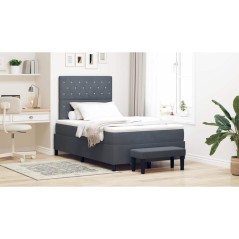vidaXL Letto con Rete con Materasso e Panchina Grigio Scuro 120x200 cm Velluto