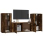 Set Mobili Porta TV 3 pz Rovere Fumo in Legno Multistrato Set Mobili Porta TV 3 pz Rovere Fumo in Legno Multistrato