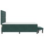 vidaXL Letto a molle con materasso e panchina verde scuro 140x190 cm velluto vidaXL Letto a molle con materasso e panchina verde scuro 140x190 cm velluto