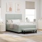 vidaXL Letto a Box Spring con Materasso & Panca Grigio Chiaro 140x200 cm Velluto