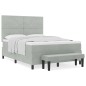 vidaXL Letto a Box Spring con Materasso & Panca Grigio Chiaro 140x200 cm Velluto