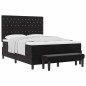 vidaXL Letto a Molle con Materasso e Panchina Nero 140x200 cm Velluto vidaXL Letto a Molle con Materasso e Panchina Nero 140x200 cm Velluto