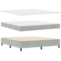 vidaXL Letto con Box Spring con Materasso e Panca Grigio Chiaro 180x200 cm Velluto