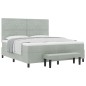 vidaXL Letto con Box Spring con Materasso e Panca Grigio Chiaro 180x200 cm Velluto