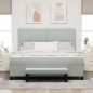 vidaXL Letto con Box Spring con Materasso e Panca Grigio Chiaro 180x200 cm Velluto