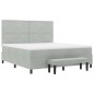 vidaXL Letto con Box Spring con Materasso e Panca Grigio Chiaro 180x200 cm Velluto