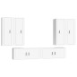 Set di Mobili Porta TV 6 pz Bianco in Legno Multistrato Set di Mobili Porta TV 6 pz Bianco in Legno Multistrato