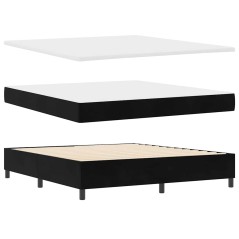 vidaXL Letto a Molle con Materasso e Panca Nera 180x200 cm Velluto