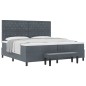 vidaXL Letto a Molle con Materasso e Panca Grigio Scuro 200x200 cm in Velluto