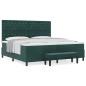 vidaXL Letto a molle con materasso e panchina verde scuro 200x200 cm velluto