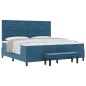 vidaXL Letto Box Spring con Materasso & Panca Blu Scuro 200x200 cm Velluto vidaXL Letto Box Spring con Materasso & Panca Blu Scuro 200x200 cm Velluto