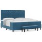 vidaXL Letto Box Spring con Materasso & Panca Blu Scuro 200x200 cm Velluto vidaXL Letto Box Spring con Materasso & Panca Blu Scuro 200x200 cm Velluto