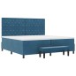 vidaXL Letto Box Spring con Materasso & Panca Blu Scuro 200x200 cm Velluto vidaXL Letto Box Spring con Materasso & Panca Blu Scuro 200x200 cm Velluto