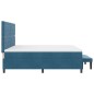 vidaXL Letto Box Spring con Materasso & Panca Blu Scuro 200x200 cm Velluto vidaXL Letto Box Spring con Materasso & Panca Blu Scuro 200x200 cm Velluto