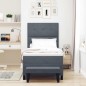vidaXL Letto Box Spring con Materasso & Panca Grigio Scuro 90x190 cm Velluto vidaXL Letto Box Spring con Materasso & Panca Grigio Scuro 90x190 cm Velluto