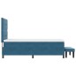 vidaXL Letto Box Spring con Materasso e Panca Blu Scuro 90x190 cm in Velluto