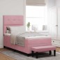 vidaXL Letto con Base a Molla e Materasso Rosa 90x190 cm in Velluto