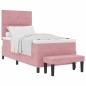 vidaXL Letto con Base a Molla e Materasso Rosa 90x190 cm in Velluto