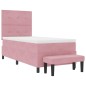 vidaXL Letto con Base a Molla e Materasso Rosa 90x190 cm in Velluto