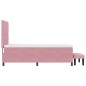 vidaXL Letto con Base a Molla e Materasso Rosa 90x190 cm in Velluto