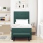 vidaXL Letto con Box Spring con Materasso e Panca Verde Scuro 100x200 cm Velluto vidaXL Letto con Box Spring con Materasso e Panca Verde Scuro 100x200 cm Velluto