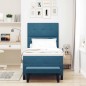 vidaXL Letto a Contenitore con Materasso e Panchina Blu Scuro 100x200 cm Velluto