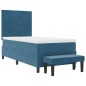 vidaXL Letto a Contenitore con Materasso e Panchina Blu Scuro 100x200 cm Velluto