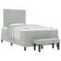 vidaXL Letto a Molle con Materasso e Panchina Grigio Chiaro 120x190 cm in Velluto vidaXL Letto a Molle con Materasso e Panchina Grigio Chiaro 120x190 cm in Velluto