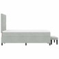 vidaXL Letto a Molle con Materasso e Panchina Grigio Chiaro 120x190 cm in Velluto vidaXL Letto a Molle con Materasso e Panchina Grigio Chiaro 120x190 cm in Velluto