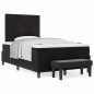 vidaXL Letto con Rete con Materasso e Panchina Nera 120x200 cm Velluto