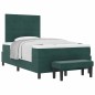 vidaXL Letto a Molle con Materasso & Panchina Verde Scuro 120x200 cm Velluto vidaXL Letto a Molle con Materasso & Panchina Verde Scuro 120x200 cm Velluto