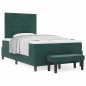 vidaXL Letto a Molle con Materasso & Panchina Verde Scuro 120x200 cm Velluto vidaXL Letto a Molle con Materasso & Panchina Verde Scuro 120x200 cm Velluto