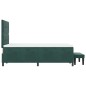 vidaXL Letto a Molle con Materasso & Panchina Verde Scuro 120x200 cm Velluto vidaXL Letto a Molle con Materasso & Panchina Verde Scuro 120x200 cm Velluto