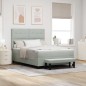 vidaXL Letto Box Spring con Materasso e Panca Grigio Chiaro 140x190 cm Velluto vidaXL Letto Box Spring con Materasso e Panca Grigio Chiaro 140x190 cm Velluto