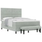 vidaXL Letto Box Spring con Materasso e Panca Grigio Chiaro 140x190 cm Velluto vidaXL Letto Box Spring con Materasso e Panca Grigio Chiaro 140x190 cm Velluto