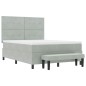 vidaXL Letto Box Spring con Materasso e Panca Grigio Chiaro 140x190 cm Velluto vidaXL Letto Box Spring con Materasso e Panca Grigio Chiaro 140x190 cm Velluto