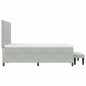 vidaXL Letto Box Spring con Materasso e Panca Grigio Chiaro 140x190 cm Velluto vidaXL Letto Box Spring con Materasso e Panca Grigio Chiaro 140x190 cm Velluto