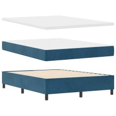 vidaXL Letto sospeso con Materasso & Panchina Blu Scuro 140x190 cm Velluto