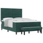 vidaXL Letto a Molle con Materasso & Panchina Verde Scuro 140x200 cm Velluto vidaXL Letto a Molle con Materasso & Panchina Verde Scuro 140x200 cm Velluto