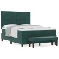vidaXL Letto a Molle con Materasso & Panchina Verde Scuro 140x200 cm Velluto vidaXL Letto a Molle con Materasso & Panchina Verde Scuro 140x200 cm Velluto